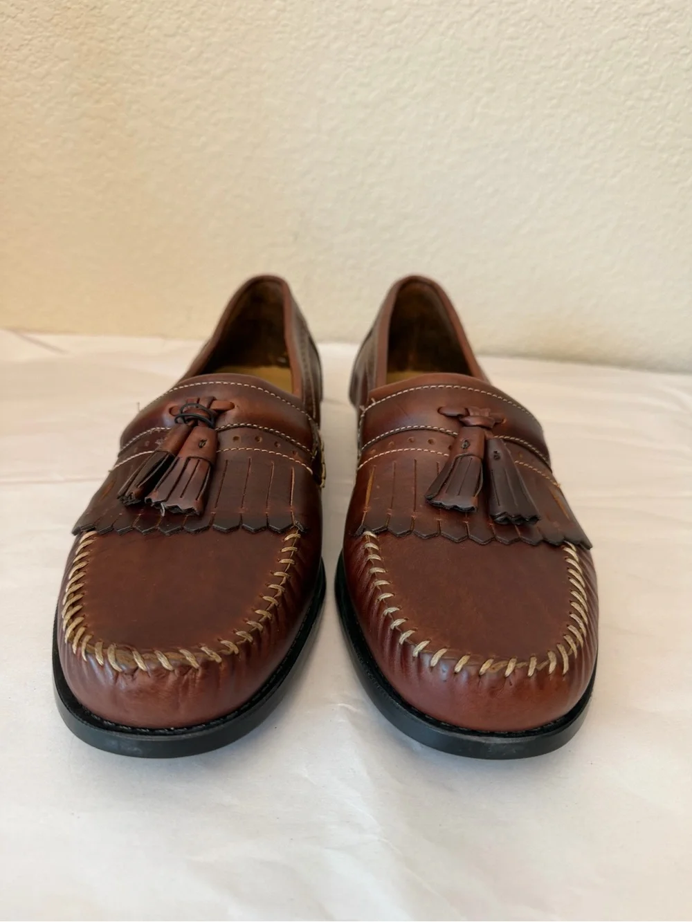 Weejuns Men's Brown Tassel Kiltie Leather Loafers Sz 13D
